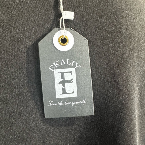 Ekaliy Women’s Black Midi Dress, loose fit midi, Minimalist,Modest Chic, Elegant - Picture 7 of 13